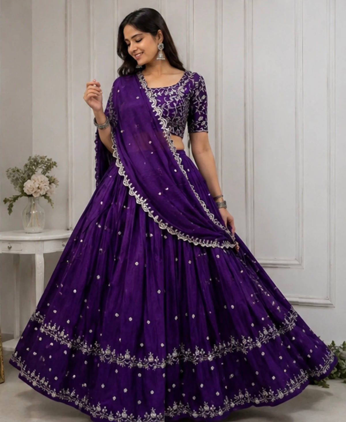 BLUE-PURPLE HEAVY DEMEND LEHNGA