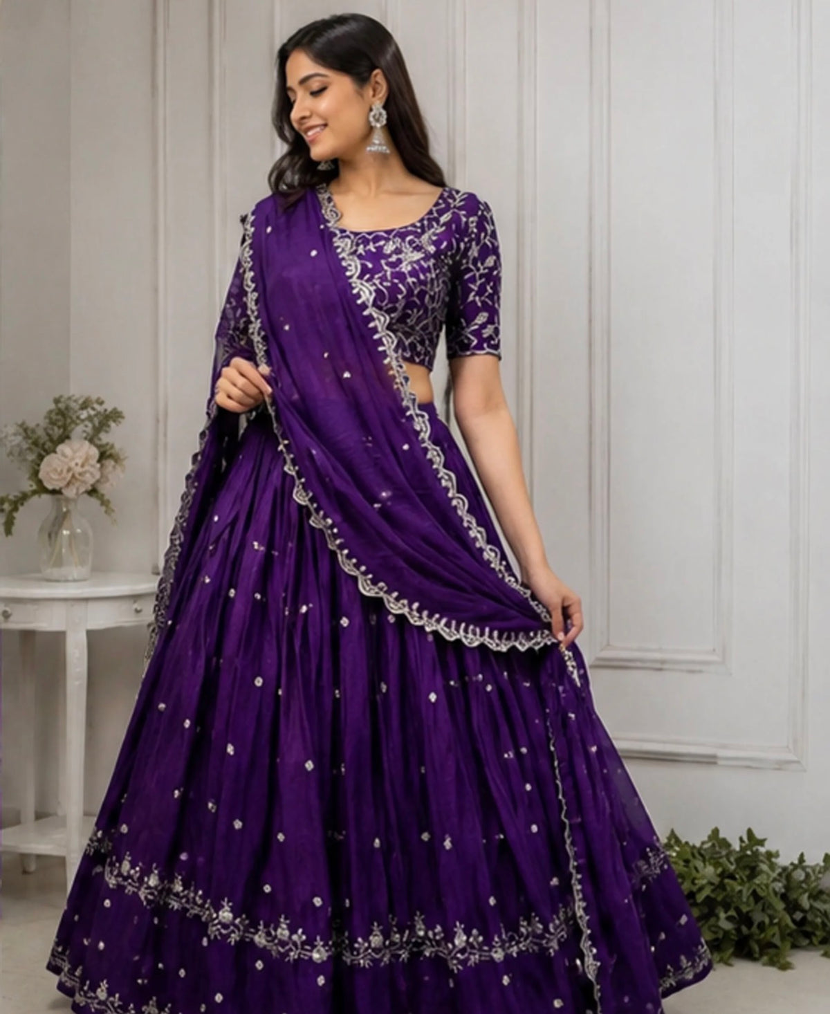 BLUE-PURPLE HEAVY DEMEND LEHNGA