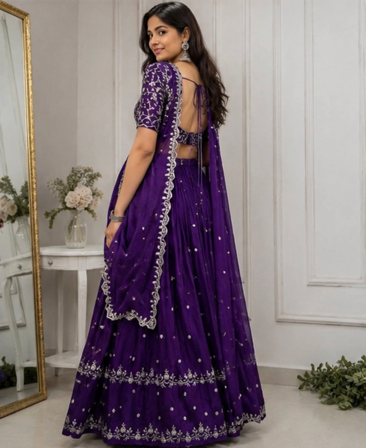 BLUE-PURPLE HEAVY DEMEND LEHNGA