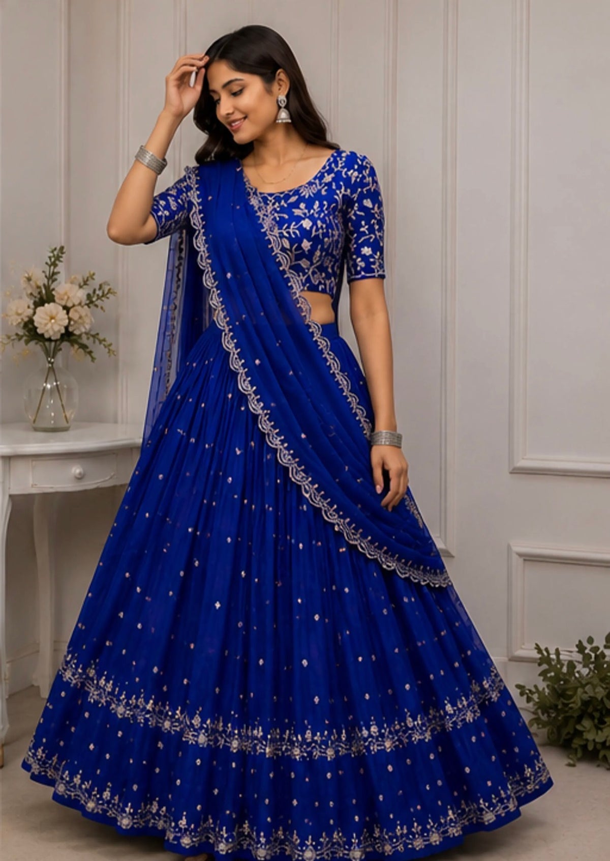 BLUE-PURPLE HEAVY DEMEND LEHNGA