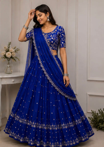 BLUE-PURPLE HEAVY DEMEND LEHNGA