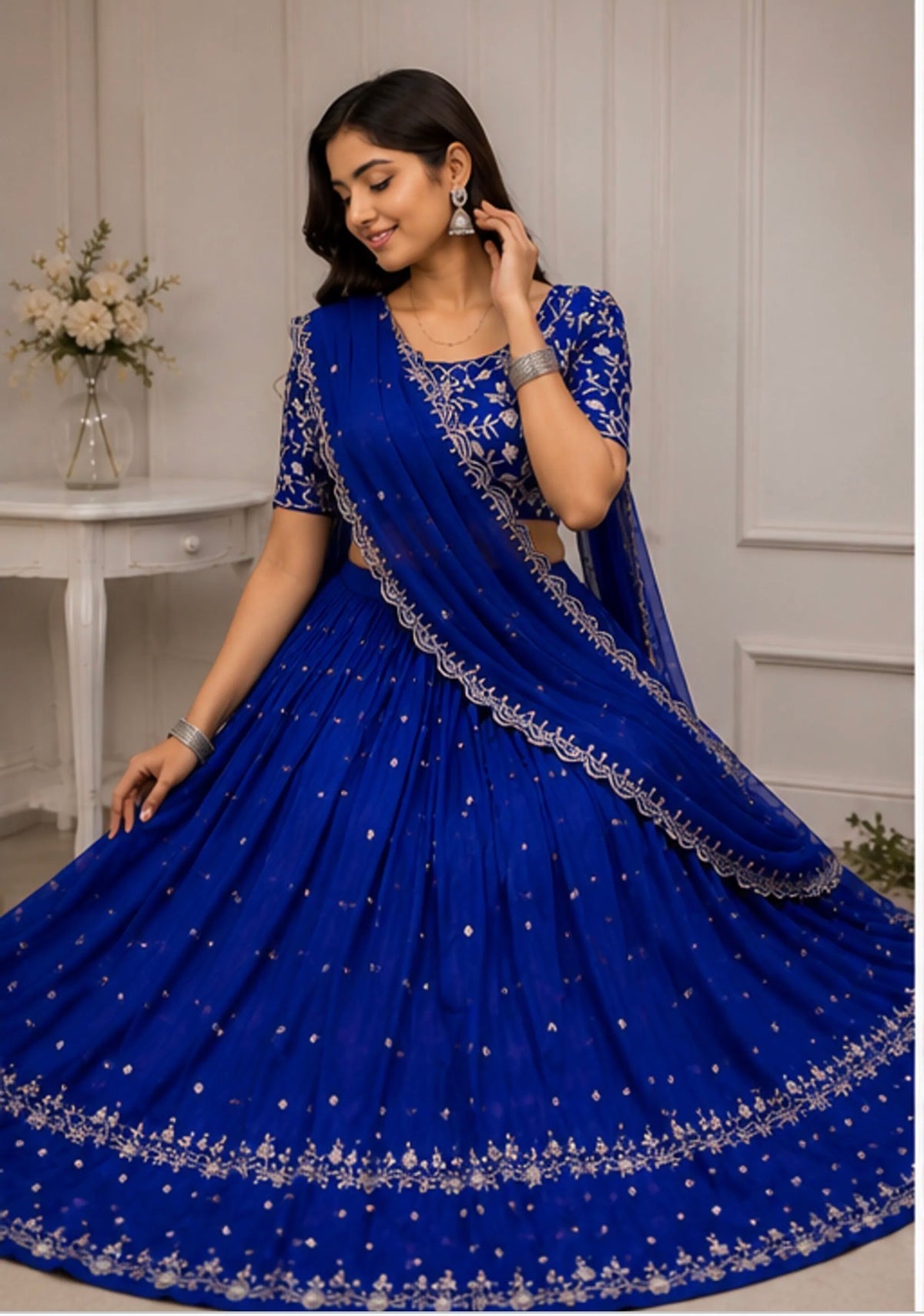 BLUE-PURPLE HEAVY DEMEND LEHNGA