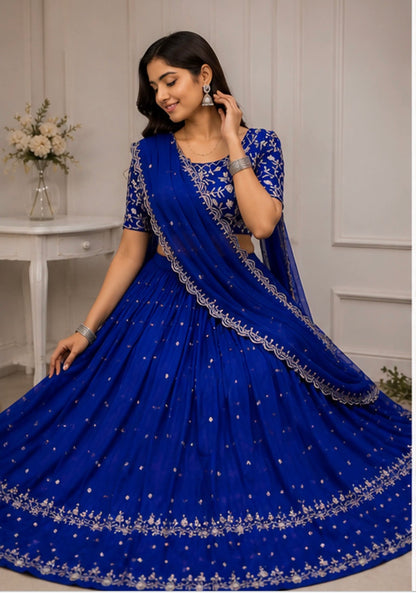 BLUE-PURPLE HEAVY DEMEND LEHNGA