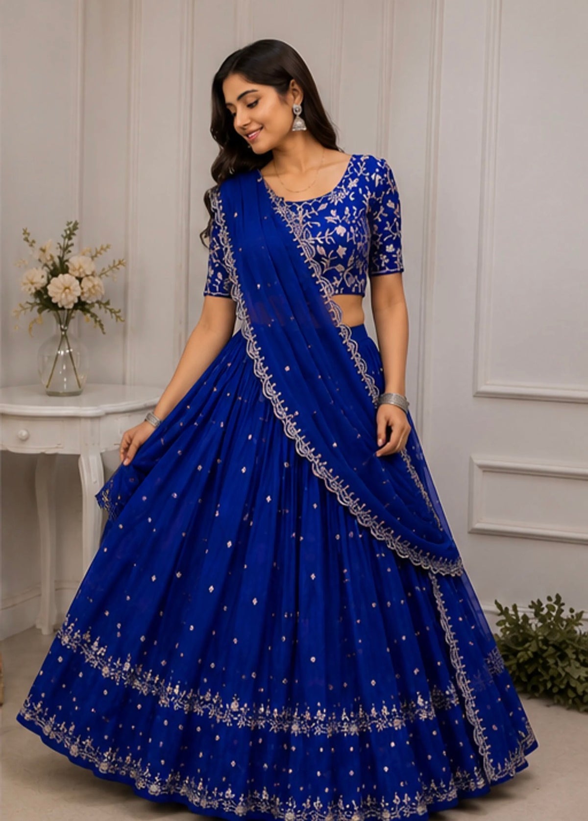 BLUE-PURPLE HEAVY DEMEND LEHNGA