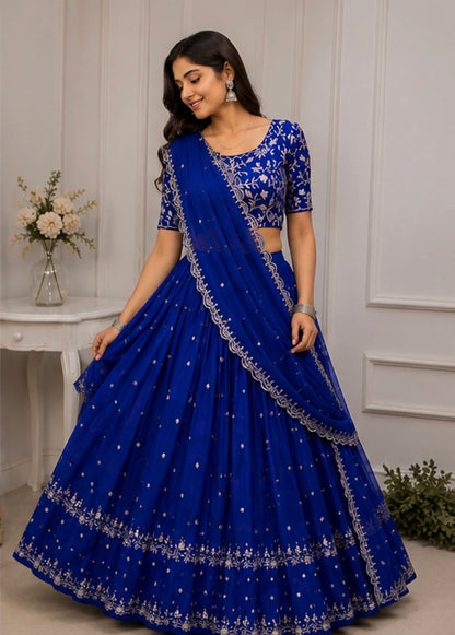 BLUE-PURPLE HEAVY DEMEND LEHNGA