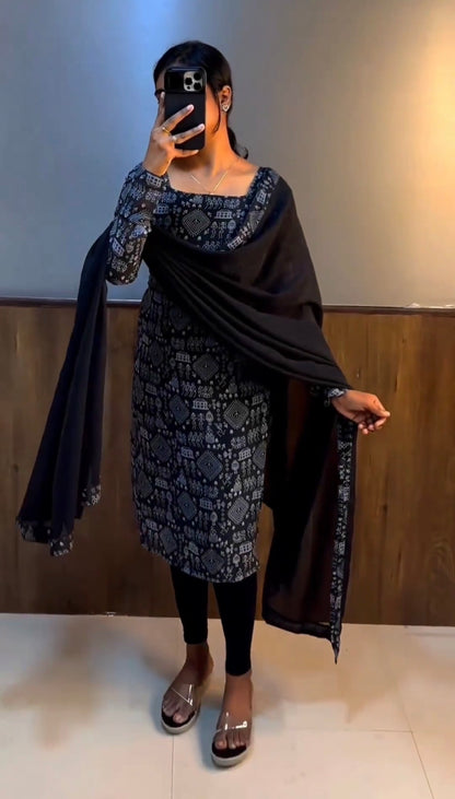 Puby Cotton Gown With dupatta