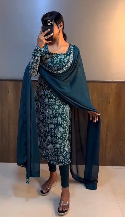 Puby Cotton Gown With dupatta